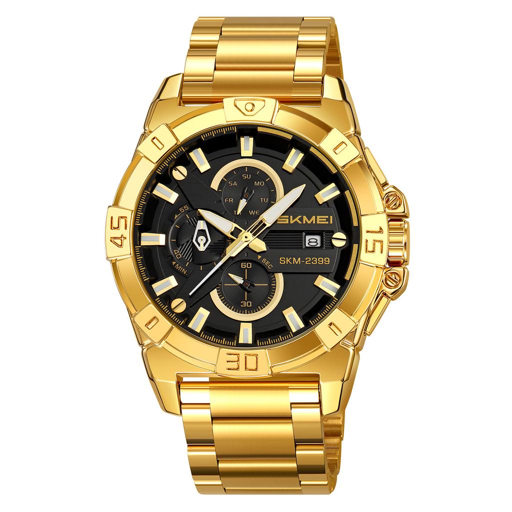 Men’s Watches Fashion Business Date Watch Luxury Men Steel Quartz Wrist Watches Chronograph 3 Dials Male Clock