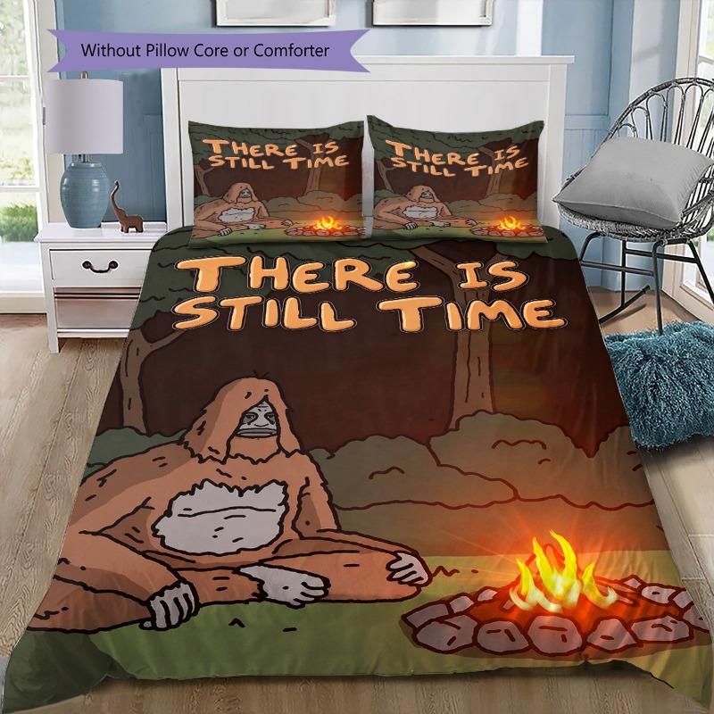 The Big Lez Show There Is Still Time 3 Pieces Bedding Set, Sasquatch Campfire Duvet Cover with Pillowcases