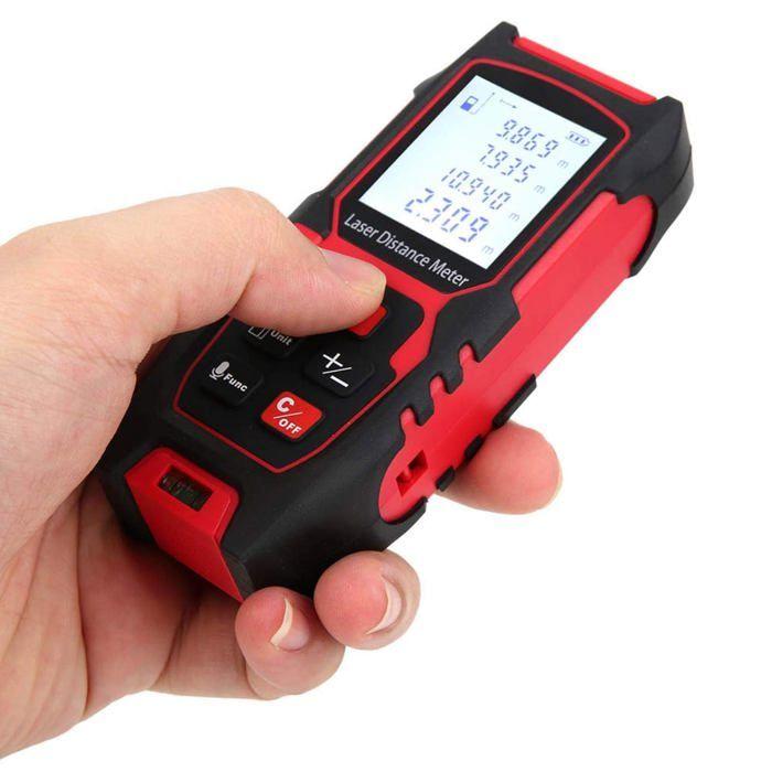 AIMOONSA Télémètre laser portable 60 m – compact, haute précision, mesure longueur surface volume
