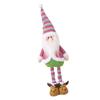 Christmas Standing Doll with Extendable Legs Plush Santa/Snowman Decoration Handmade Holiday Tabletop Display Ornament