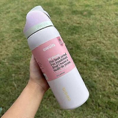 Owala 24/32oz FreeSip CUKRAUS GLAZŪRU padengtas vandens buteliukas su atlenkiamu dangteliu, nerūdijančio plieno