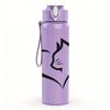 1PC Cat Head Outline Heart Silhouette 750ml Color Plastic Sports Water Bottle Leakproof Flip Straw Lid Suitable for Sports Office Home Use