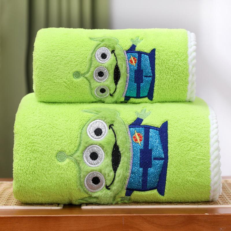 Strawberry Bear Donald Duck Cute Cartoon Coral Fleece Towel Household Water Absorption Soft No Hair Loss Quick Drying