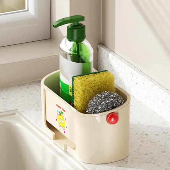 Yousheng Sponge Holder Drain Storage Rack Large Capacity Rust-Resistant Multi-Functional Kitchen Organizer Sink Caddy
