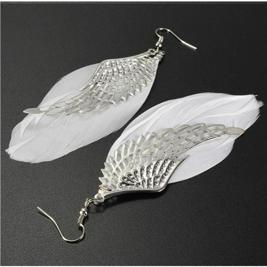 Angel Wings Feather Earrings: Fashionable Changeable Ornaments with a European-American Flair