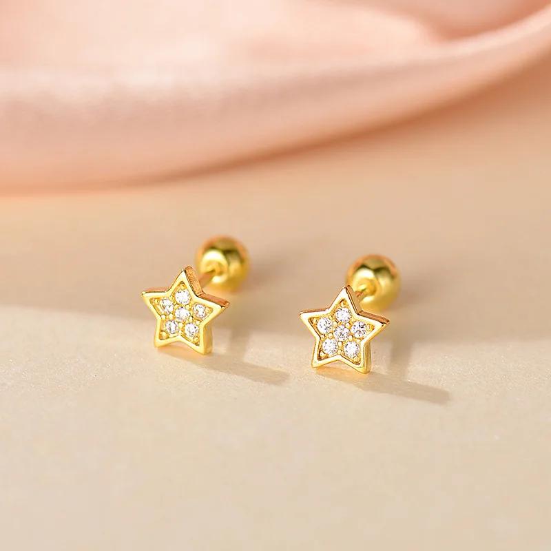 

Серьги-гвоздики в форме звезды и пентаграммы из стерлингового серебра 925 пробы для женщин, минималистичные сверкающие циркониевые серьги INS, маленькие украшения для коллег по работе