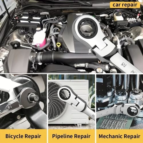 12-Piece Combination Wrench Set, 8mm-19mm, High-Carbon Steel, Mirror Finish, Dual-Use Head, Ratchet Spanner, for Automotive Repair and Maintenance, As