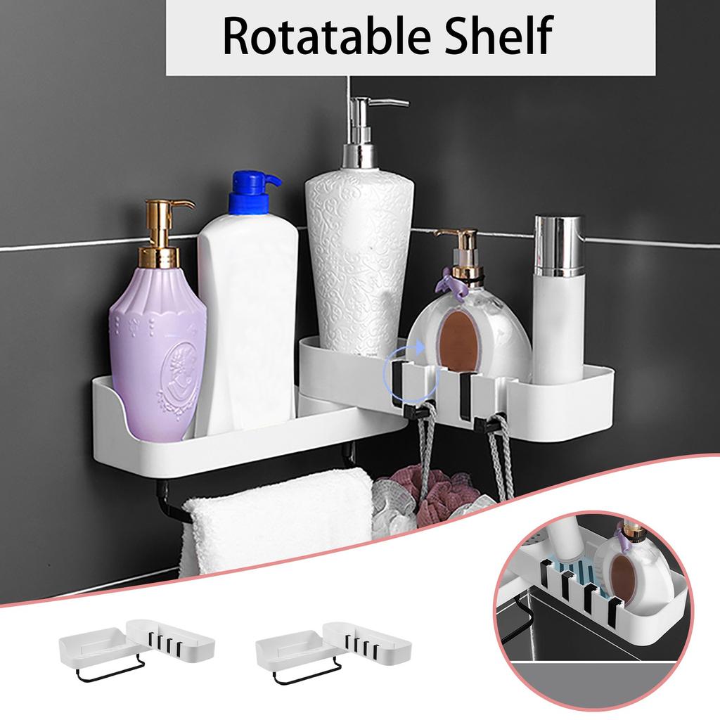 Kitchen Bathroom Wall Hanging Rack Storage Rack Layered Rotating Rack