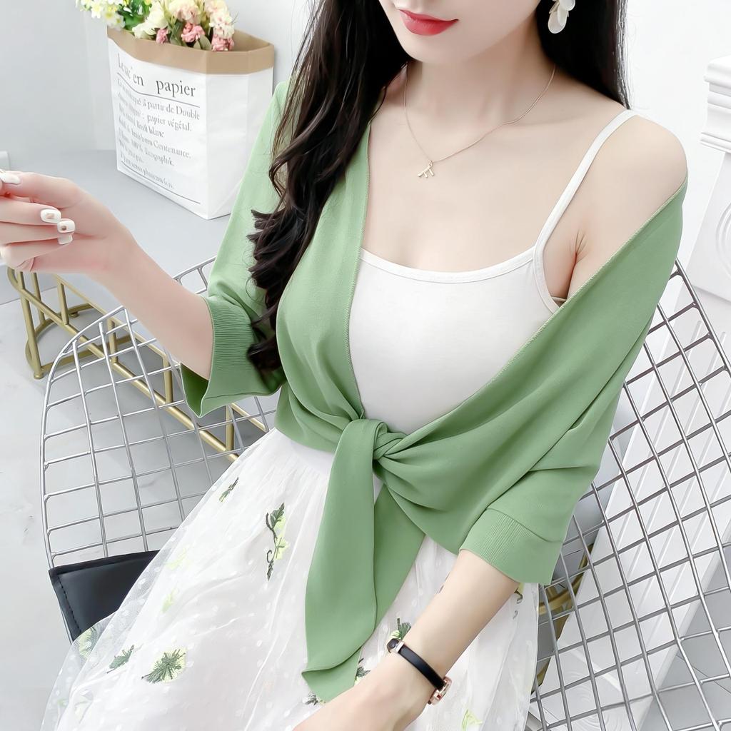 Korean Style Loose Chiffon Cardigan: Elegant Long Sleeve Summer Sun Protection