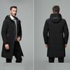 Down Mens Long Winter Jacket Over The Knee Cotton Jacket Thick Down Cotton Jacket Casual Long Jacket