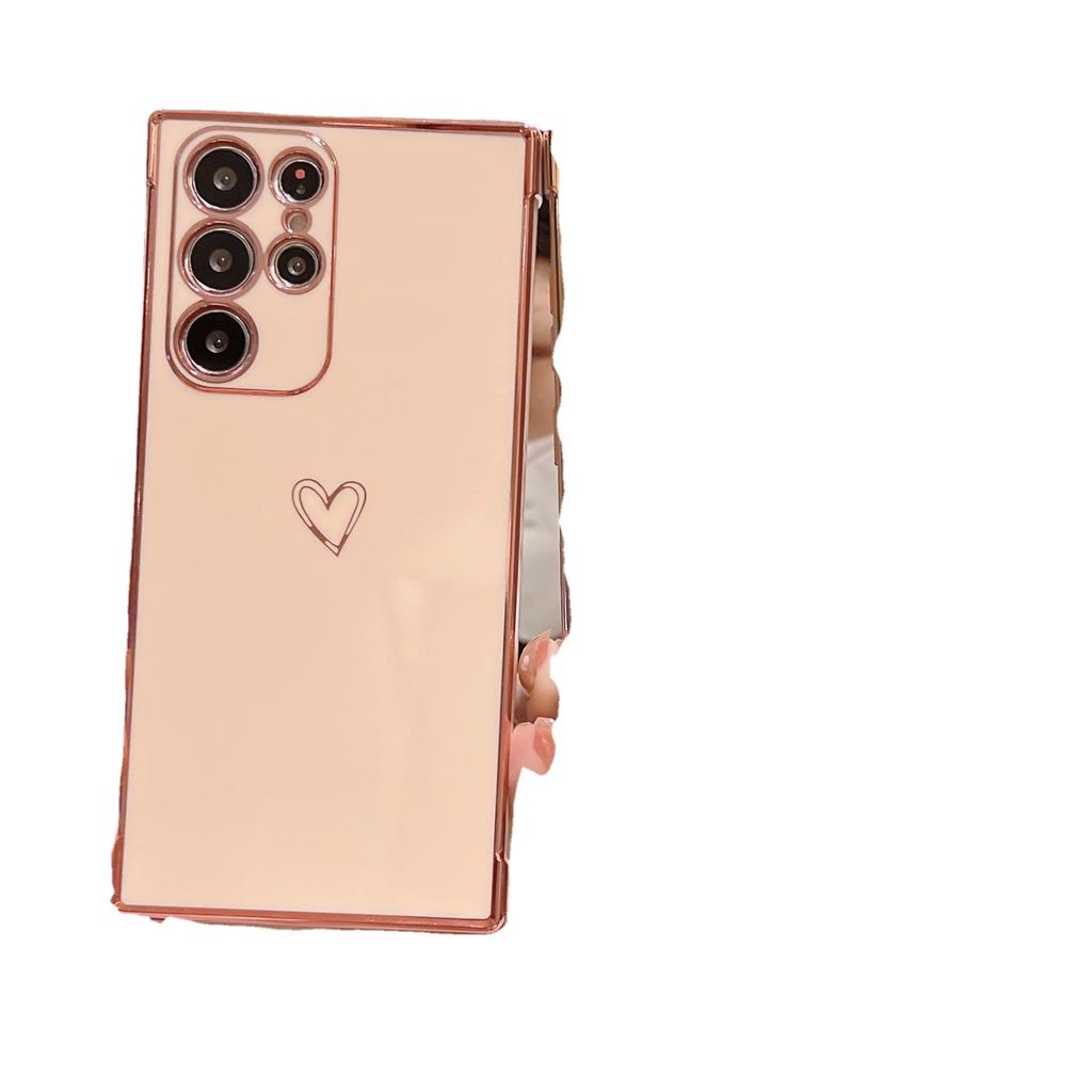 Electroplating Hollow Love Suitable for Samsung S25ULTRA Mobile Phone Case Fine Hole S24FE Soft Shell A56 A16 Protective Case