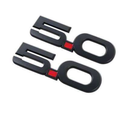 2pcs Black Door Fender Side 5.0 Emblems Emblem 3D Fender Badge Replacement Ford Mustang 2.3T/5.0GT