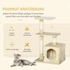 Cat Tree with Sisal Cat Tree Climbing Tree Cat Furniture Scratching Board with Soft Plush Cat Toy Sturdy E1-Class Chipboard Beige 50 x 30 x 81.5 cm