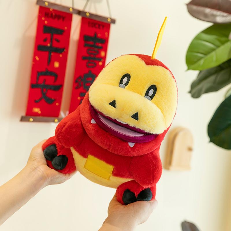 New fire crocodile plush toy doll large grab machine doll big leather shell throw pillow