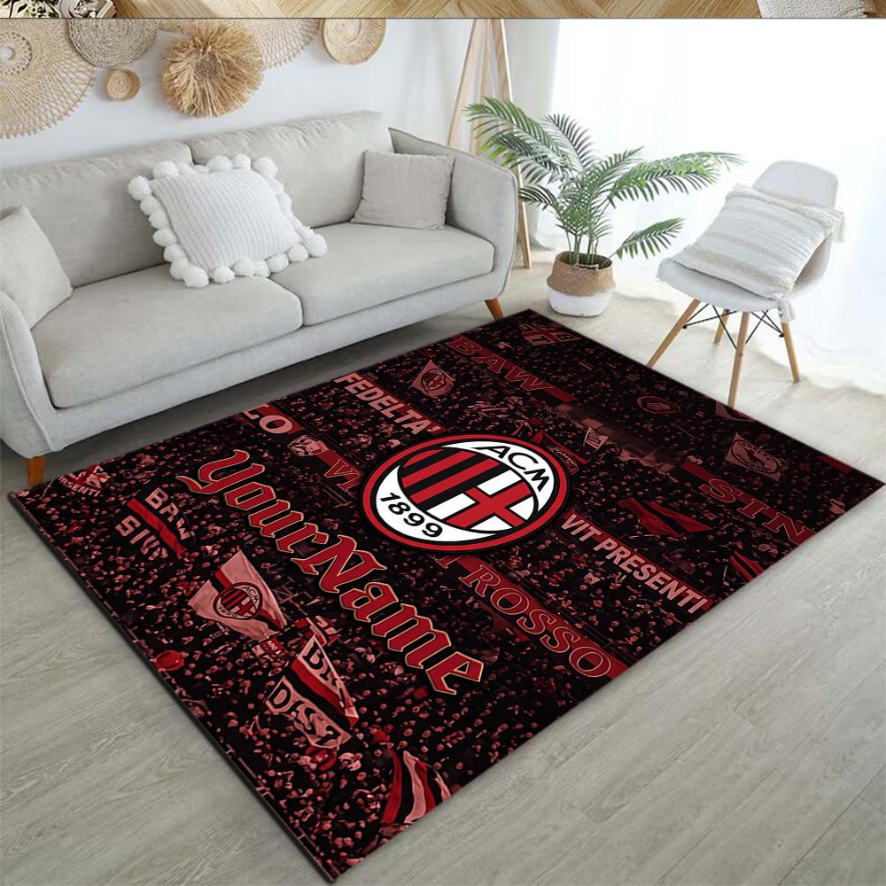 Ac Milan Personalized Text Area Rug Suitable for Decorate room Dormitory Game Room Bedrooms Antislip Carpet Anime Office Decor Wedding Party Gift