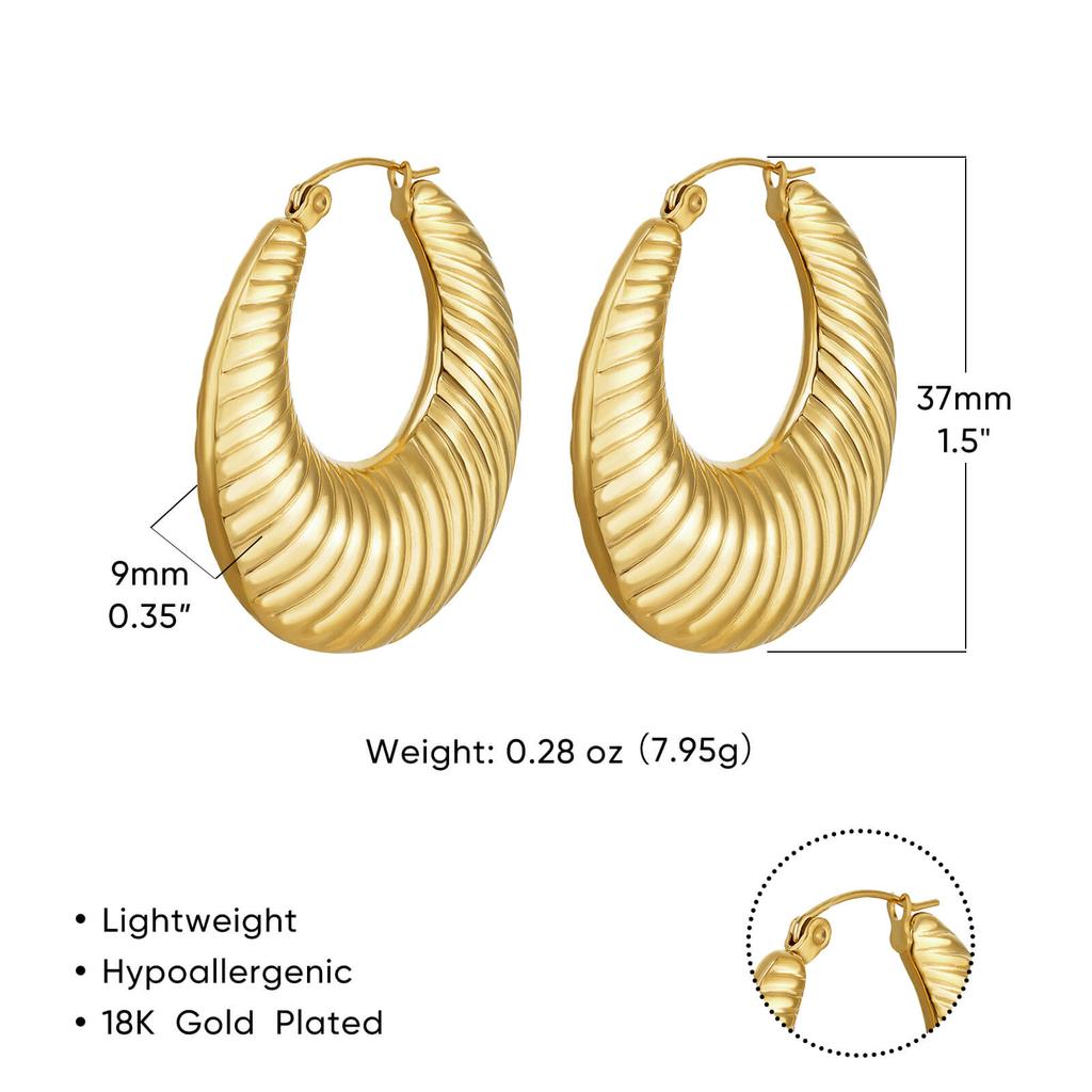 Simple Round Stainless Steel Earrings for Women Gold Color Piercing Hoop Earring Korean Vintage Jewelry Gift for Lover Mother