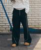 SUPERSUB Wide Baggy Piping Pants - Black