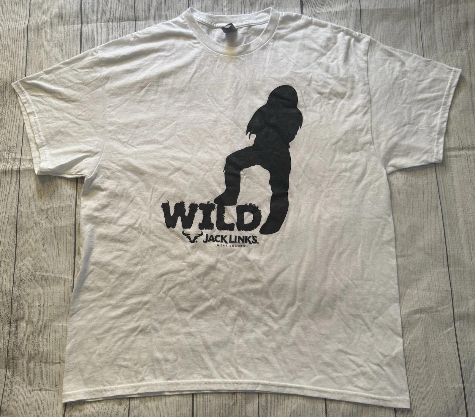

Jack Link s Beef Jerky Graphic T Shirt Wild Beef Snacks Sasquatch Size XL White XL