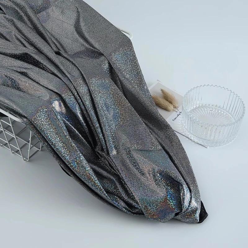 100x150cm Polyester Glitter Laser Fabric Iridescent Holographic Wedding Party Background Doll Clothing Decor Material DIY