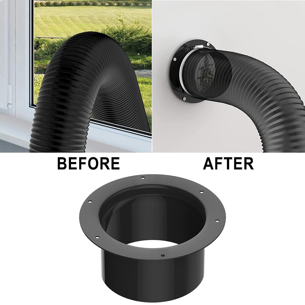 1pcs ABS Wall Flange Connector For Ventilation Pipe Air Ducting Connection Round 100mm 125mm 150mm High Strength Exhaust Fans