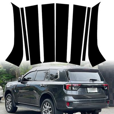 8pcs Car Window Pillar Door Posts Panel Trim Silver Column Stickers Auto Parts Fit For Ford Everest 2016-2022