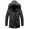 Herren Winter Slim Fit Kapuzenjacke - Mittellang, Dick und Modisch