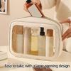 Clear Front Easy Access Toiletry Organizer Waterproof Portable Travel Makeup Accessories Bag for Women Girls