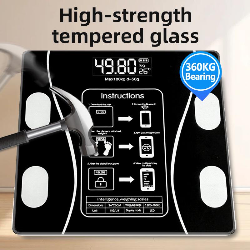 Gewichtswaage Bluetooth Wiederaufladbar Elektronisch Intelligent Gewichtsverlust Körperfettwaage Waagen
