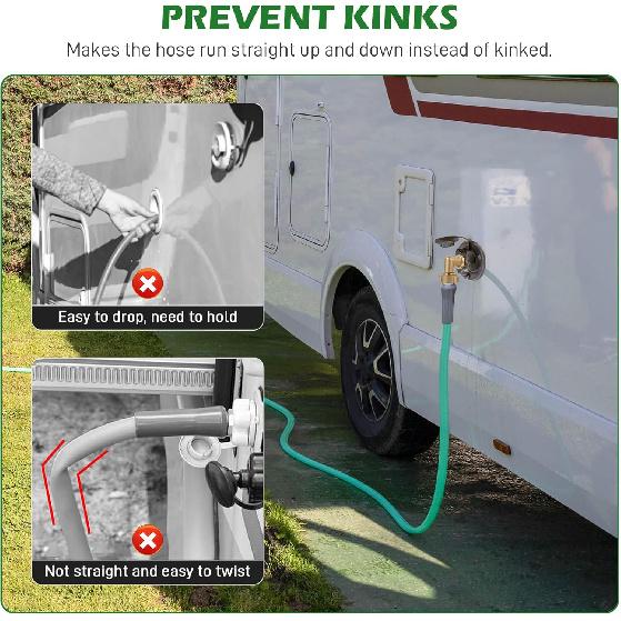 90 Degree Water Hose Elbow For RV With Easy Grip Connector RV Drinking Water Hose Adapter For RV City Water Inlet Connection City Water Hookup For