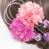 Baramoly Hair Hair Preserved Chirimen Japanese Fireworks Entrance Graduation Bon Japanese AP006 Yellow Ornament, Accessory, Flowers, Dahlias, Balls,