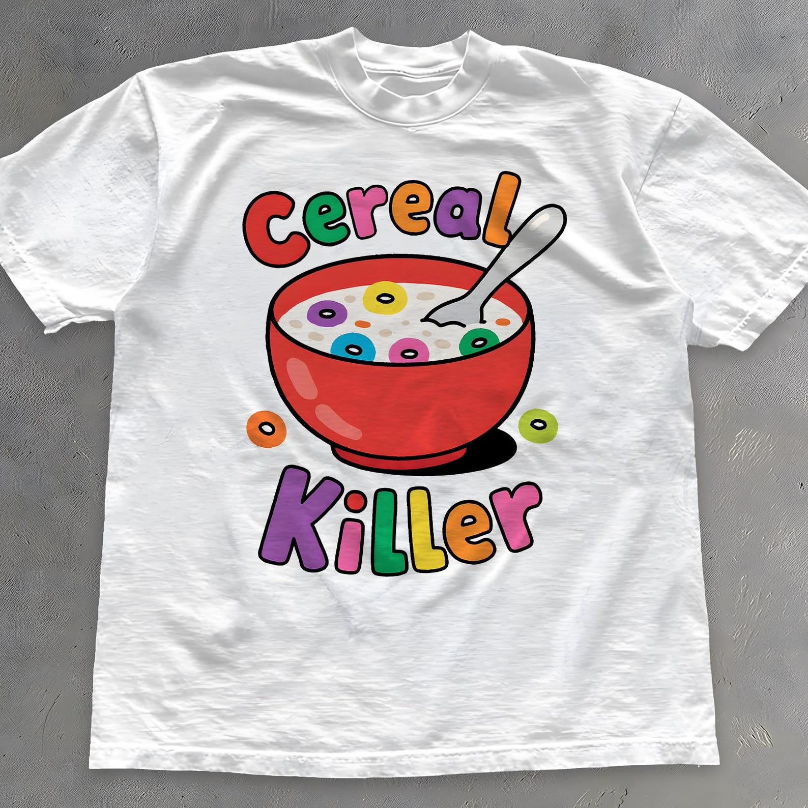 Cereal Killer Shirt - Funny Breakfast Pun T-Shirt - Retro 90s Tee M