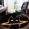 1pc FlameKitty Office Round Area Rug,  Mat Suitable For Office, Under Office Chairs Bedroom Living Room Home Decor, Room Deco