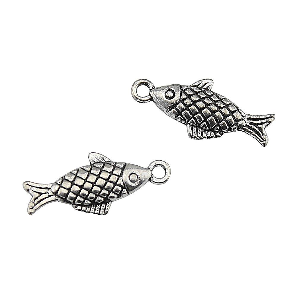 Fisch-Anhänger Vintage Legierung Anhänger Für DIY Schmuck Meeres-Thema Bastelbedarf