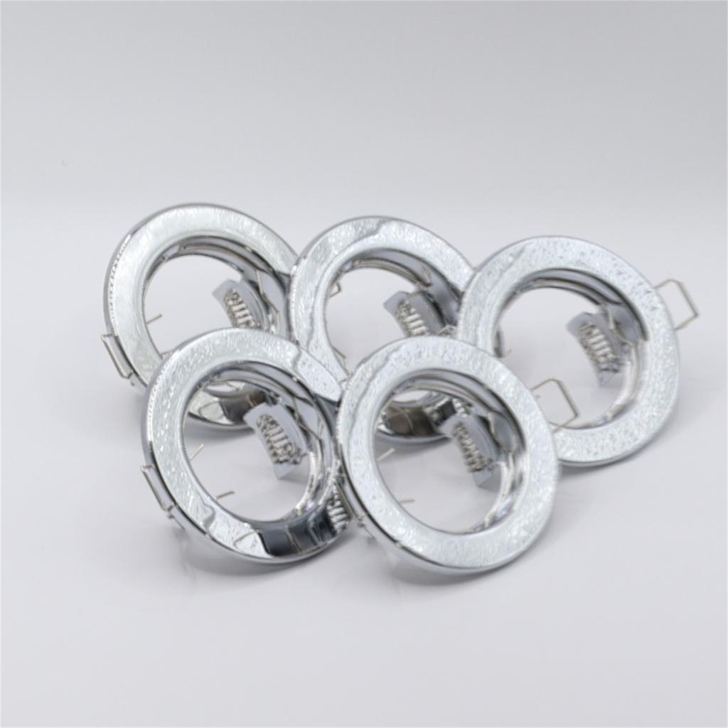 6 Pcs LED Downlight Recessed Mount Frame with GU10 Lamp Holder Base Kitchen Ceiling Spot Lighting Bracket Fittings Cutout 60mm