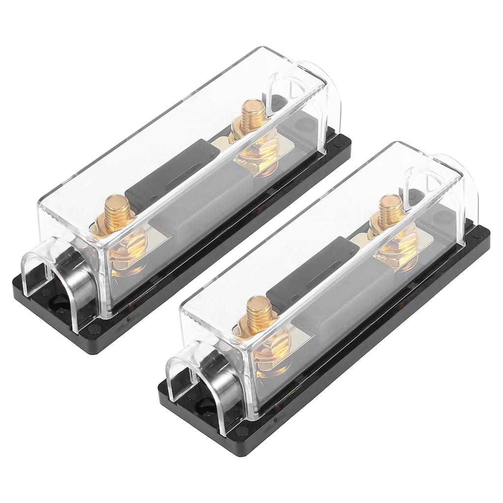 X AUTOHAUX Fuse Holder Fuse Tube Black ANL Fuse Inline Holder for Car Audio Video Stereo, Pack of 2, 100A