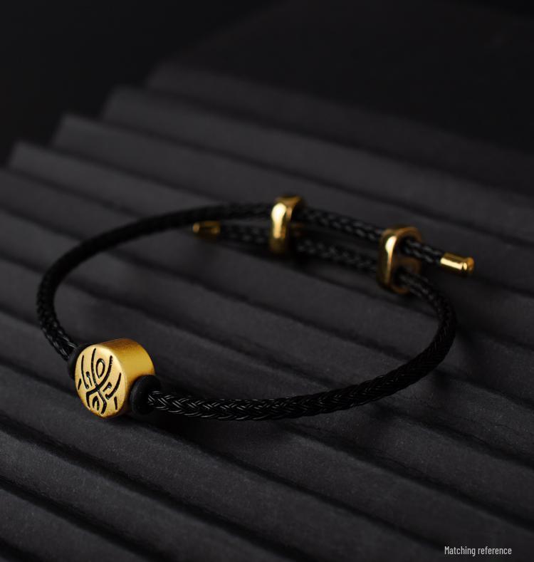 Gold Sand Men's Totem Tattoo Beads: Black Cool DIY Bracelet Accessories