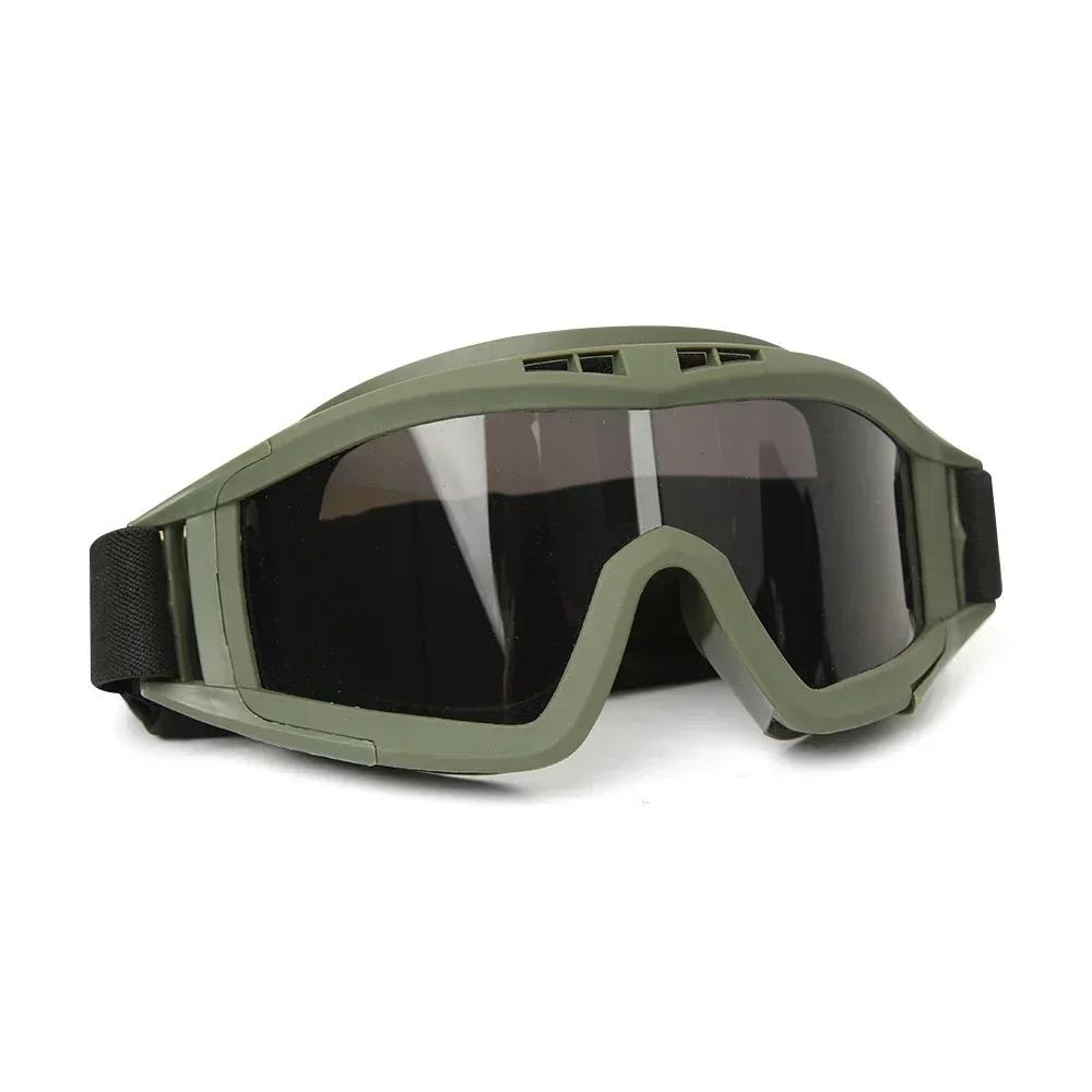 Tactical Goggles Mountaineering Shooting Sunglasses Windproof Sand Control Motocross CS Glasses 3 Lenses Replaceable Motorcycle