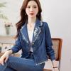 Jachetă Scurtă de Blugi pentru Femei Primăvară și Toamnă Broderie Retro Slim Jachetă Topuri Femeie