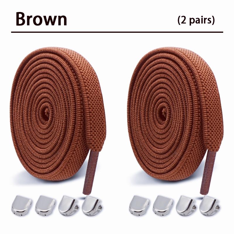 2Pair Elastic Laces Sneakers Tennis Shoelaces without ties Kids Adult No Tie Shoe laces 8mm Flat Shoelace Shoes Accessories