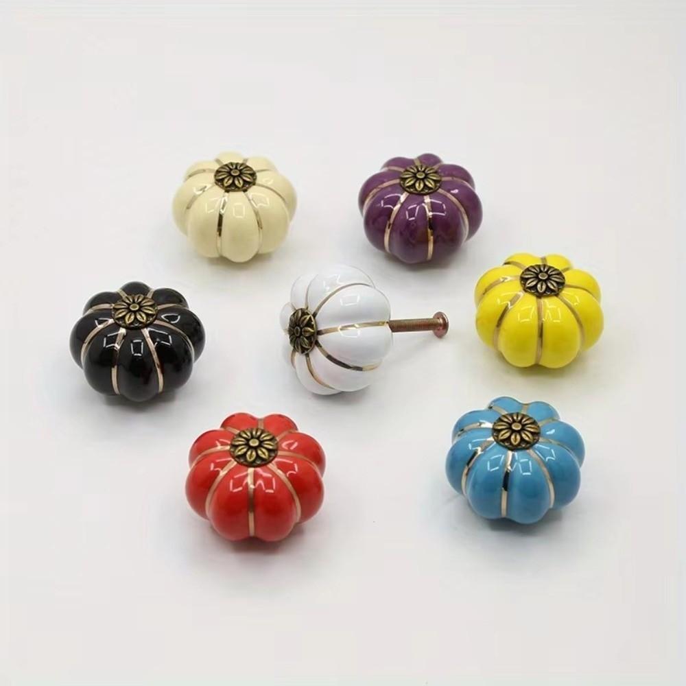 Colorful Drawer Pulls Pumpkin Shape Furniture Handles Vintage Cabinet Handles Furniture Doors