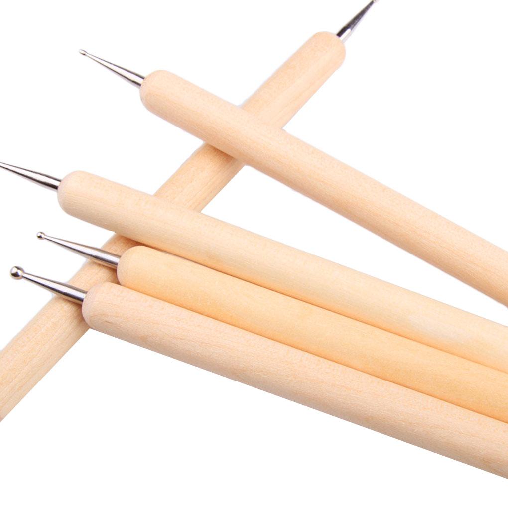 Packung mit 5 Prägestiften Nail Art Ton Punktierwerkzeug Tragbare Handarbeiten DIY Herstellung Manuelle Handwerkzeuge Zubehör für Frauen Mädchen