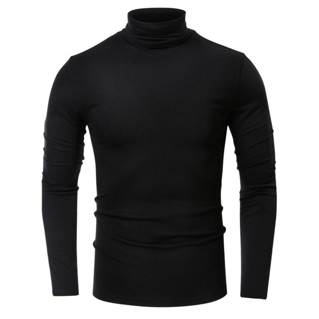 Mens Lightweight Slim Fit Turtleneck Pullover Casual Long Sleeve