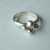 vacactsilver cross bubble ring