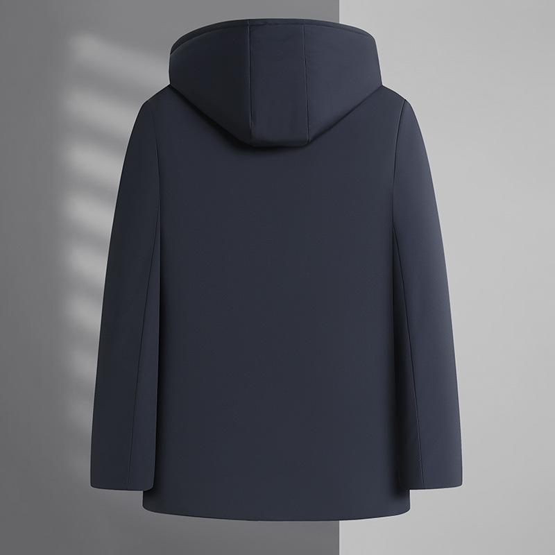 Pánská odepínací kapuce, polstrovaná, podšitá, zesílená péřová bavlněná bunda--Teplá a do chladu, business casual, outdoorová, lehká, nadýchaná, měkká bunda