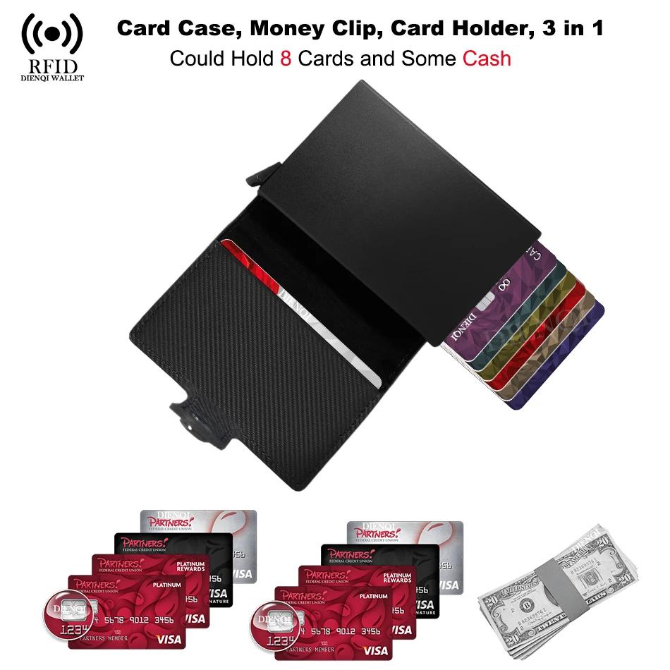Portacarte di Credito Business Anti RFID Portafogli da Uomo Custodia Portacarte Bancarie in Fibra di Carbonio Portafoglio Sottile Minimalista da Donna Vallet