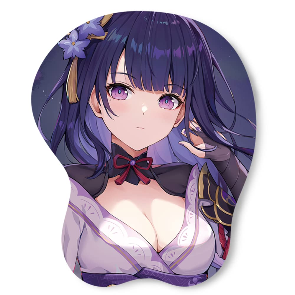 Genshin Impact Mouse Pad, General Raiden, Genshin Impact 3D Wrist Breasts Cute Anime Mouse Pad (General Raiden)