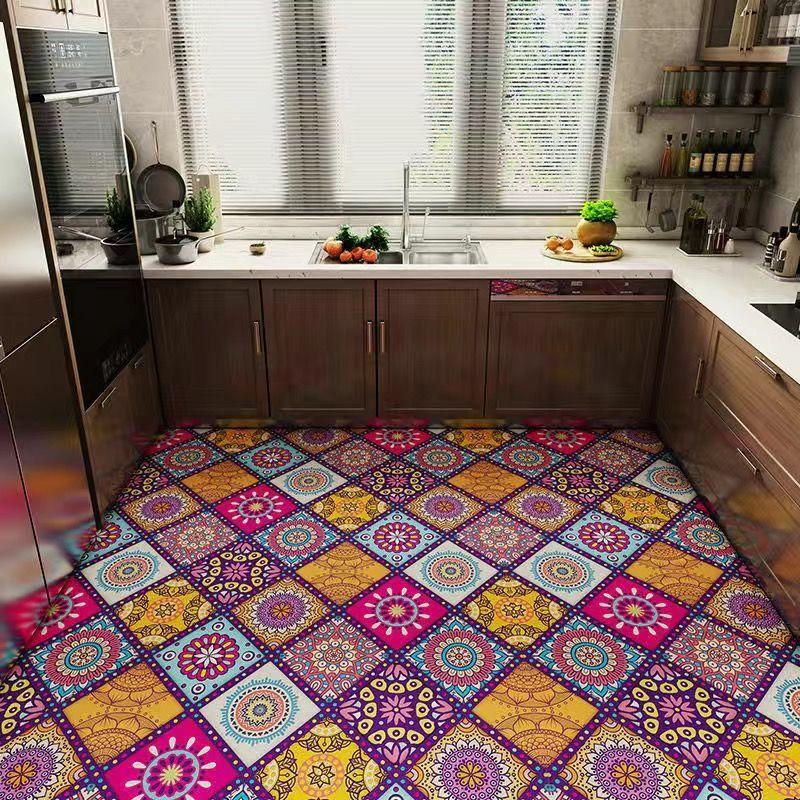 Kitchen Leather Carpet Non-slip Mat  Waterproof and Oil Proof Floor Mat Balcony Door Mat Room Carpet Area Rug Washable Bath Mat