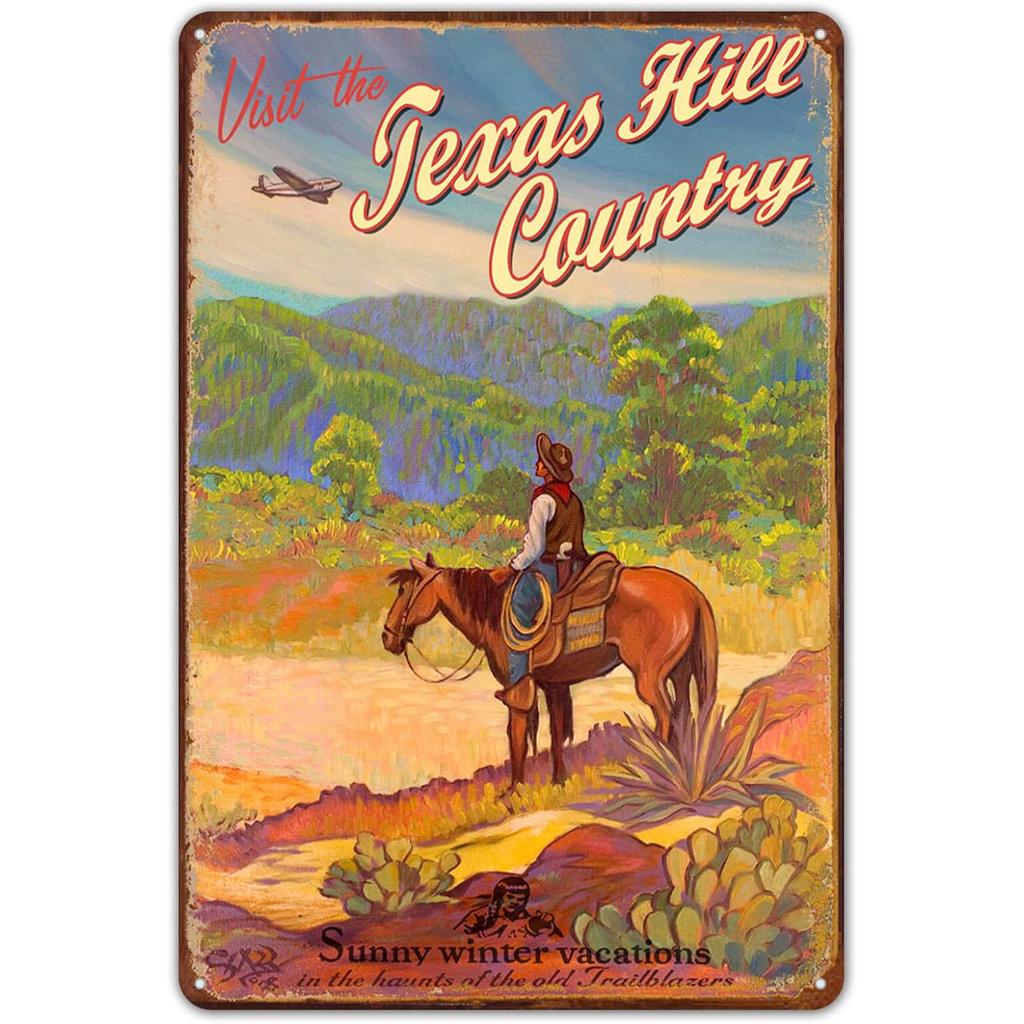 Metal Tin Signs Wild West Cowboys Wall Decoration Plaque Vintage Art Poster Iron Painting for Man Cave Home Cafe Garden Club Bar