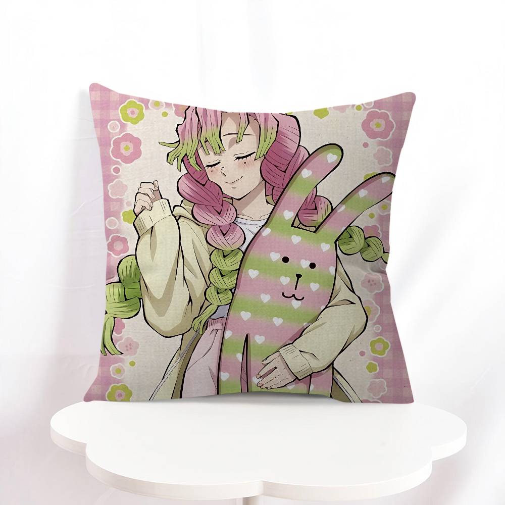 M-Mitsuri Kanroji Anime Kissenbezug Zoll Bauernhaus Dekor Zuhause Wurfkissenbezüge Für Couch Dekorationen