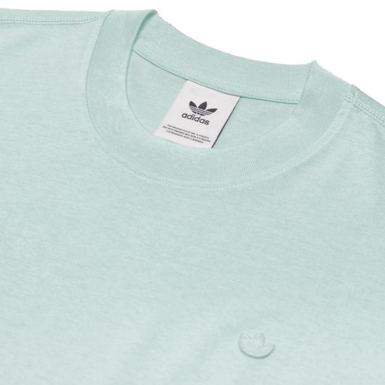 Adidas Originals Trefoil Series Solid Color Logo Embroidery Casual Round Neck Short Sleeve T-Shirt Men Tops Light-Green HC8580